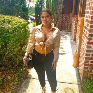 Golden Satine crop top